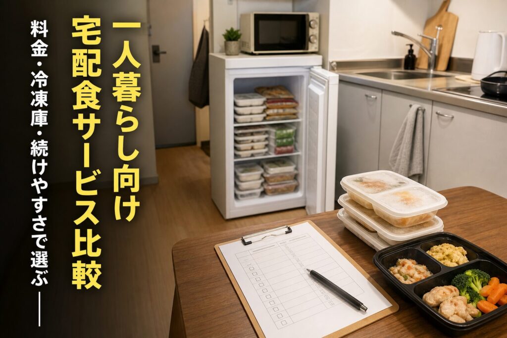 一人暮らし向け宅配食サービス比較｜料金・冷凍庫・続けやすさで選ぶのアイキャッチ画像