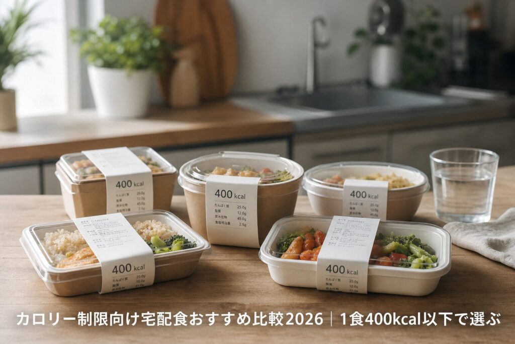 カロリー制限向け宅配食おすすめ比較2026｜1食400kcal以下で選ぶのアイキャッチ画像