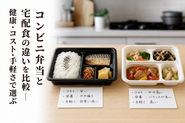 コンビニ弁当と宅配食の違いを比較|健康・コスト・手軽さで選ぶのアイキャッチ画像