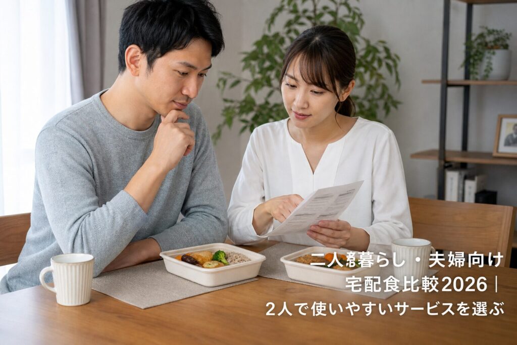 二人暮らし・夫婦向け宅配食比較2026｜2人で使いやすいサービスを選ぶのアイキャッチ画像