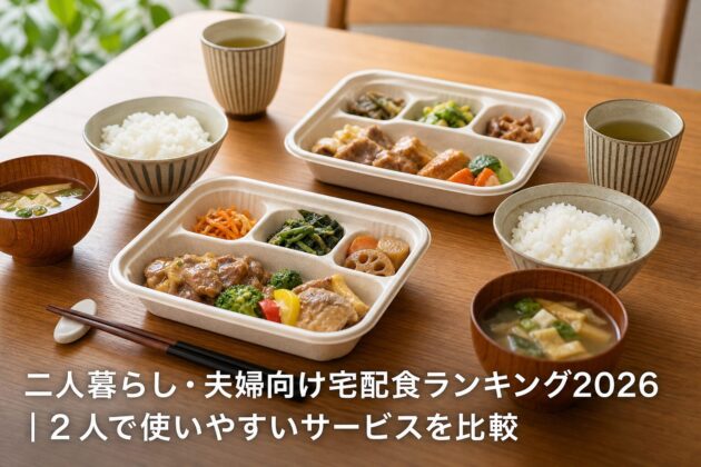 二人暮らし・夫婦向け宅配食ランキング2026|2人で使いやすいサービスを比較のアイキャッチ画像