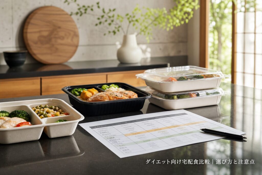 ダイエット向け宅配食比較｜選び方と注意点のアイキャッチ画像