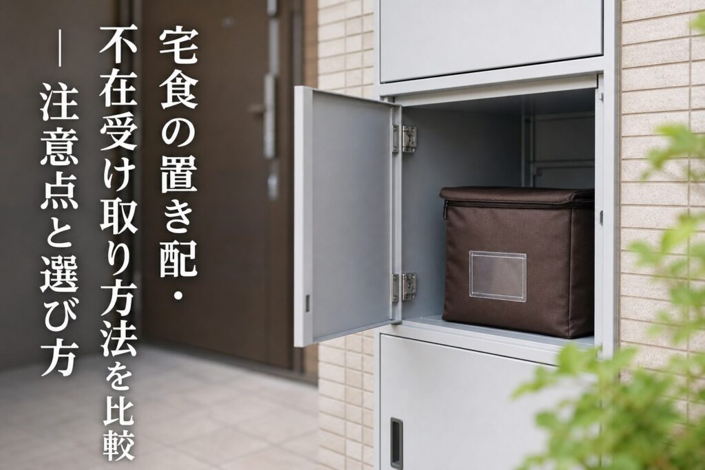 宅食の置き配・不在受け取り方法を比較｜注意点と選び方のアイキャッチ画像