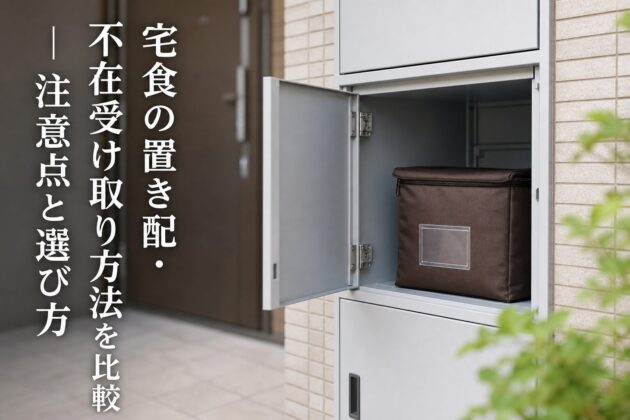 宅食の置き配・不在受け取り方法を比較|注意点と選び方のアイキャッチ画像