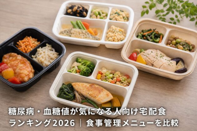 糖尿病・血糖値が気になる人向け宅配食ランキング2026｜食事管理メニューを比較のアイキャッチ画像