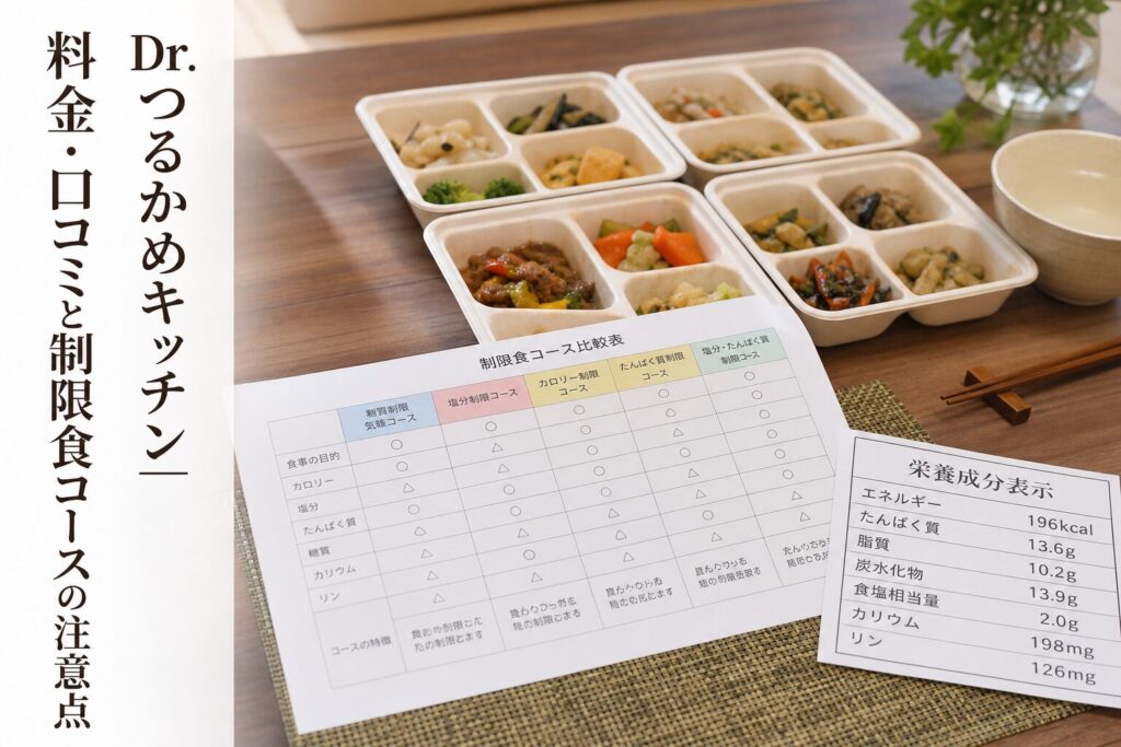Dr.つるかめキッチン| 料金・口コミと制限食コースの注意点のアイキャッチ画像