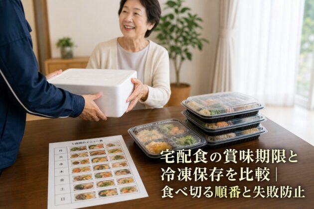 宅配食の賞味期限と冷凍保存を比較｜食べ切る順番と失敗防止のアイキャッチ画像