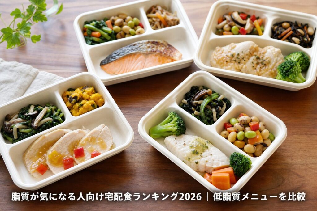 脂質が気になる人向け宅配食ランキング2026｜低脂質メニューを比較のアイキャッチ画像