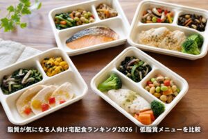 脂質が気になる人向け宅配食ランキング2026｜低脂質メニューを比較のアイキャッチ画像