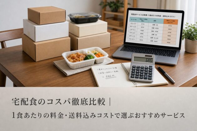 宅配食のコスパ徹底比較｜1食あたりの料金・送料込みコストで選ぶおすすめサービスのアイキャッチ画像