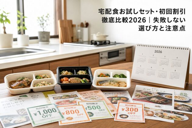 宅配食お試しセット・初回割引 徹底比較2026｜失敗しない選び方と注意点のアイキャッチ画像