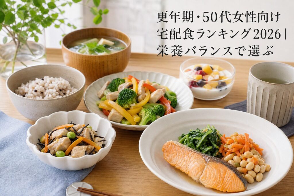 更年期・50代女性向け宅配食ランキング2026｜栄養バランスで選ぶのアイキャッチ画像