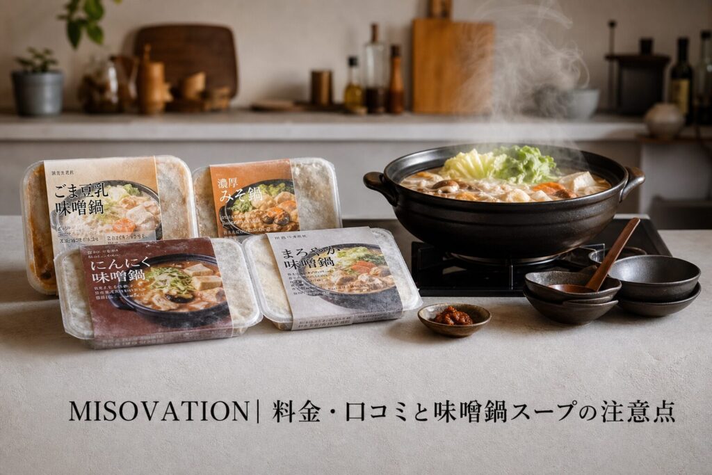 MISOVATION| 料金・口コミと味噌鍋スープの注意点のアイキャッチ画像