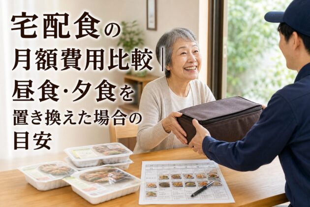 宅配食の月額費用比較｜昼食・夕食を置き換えた場合の目安のアイキャッチ画像