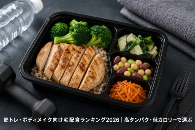 筋トレ・ボディメイク向け宅配食ランキング2026｜高タンパク・低カロリーで選ぶのアイキャッチ画像