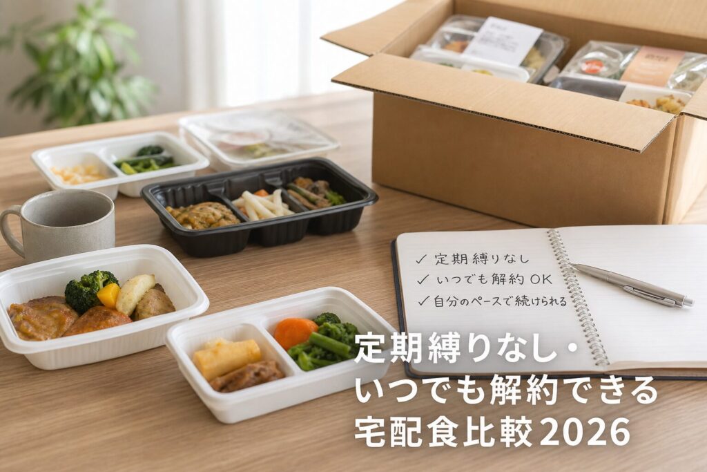 定期縛りなし・いつでも解約できる宅配食比較2026のアイキャッチ画像