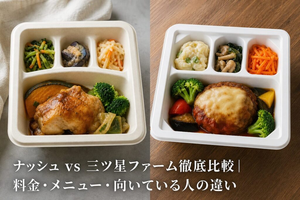 ナッシュ vs 三ツ星ファーム徹底比較｜料金・メニュー・向いている人の違いのアイキャッチ画像