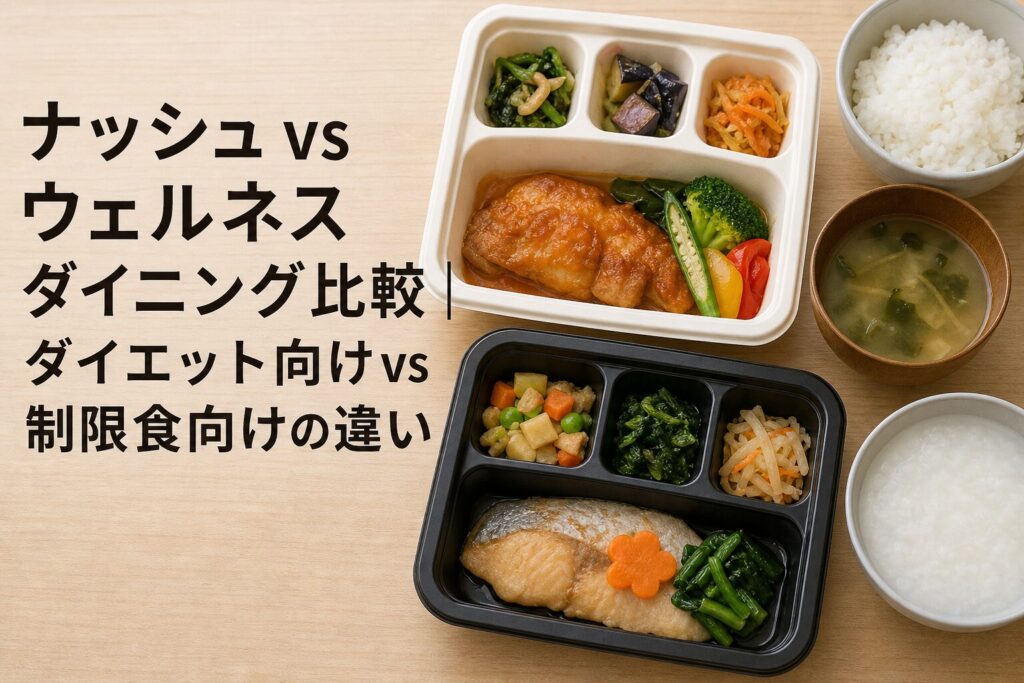 ナッシュ vs ウェルネスダイニング比較｜ダイエット向けvs制限食向けの違いのアイキャッチ画像