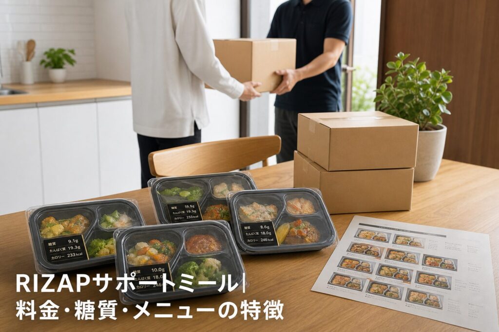 RIZAPサポートミール| 料金・糖質・メニューの特徴のアイキャッチ画像
