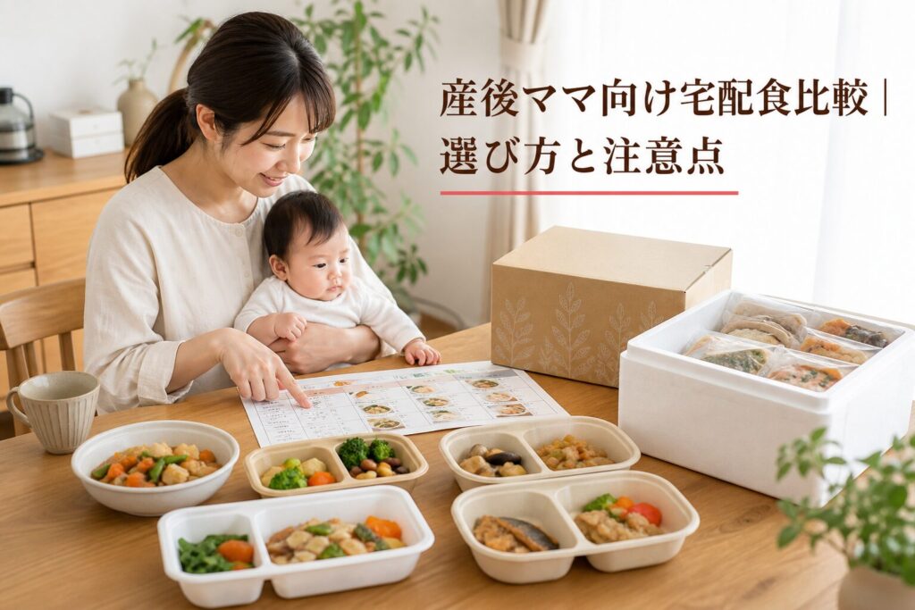 産後ママ向け宅配食比較｜選び方と注意点のアイキャッチ画像