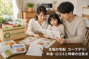 生協の宅配 コープデリ| 料金・口コミと特徴の注意点のアイキャッチ画像