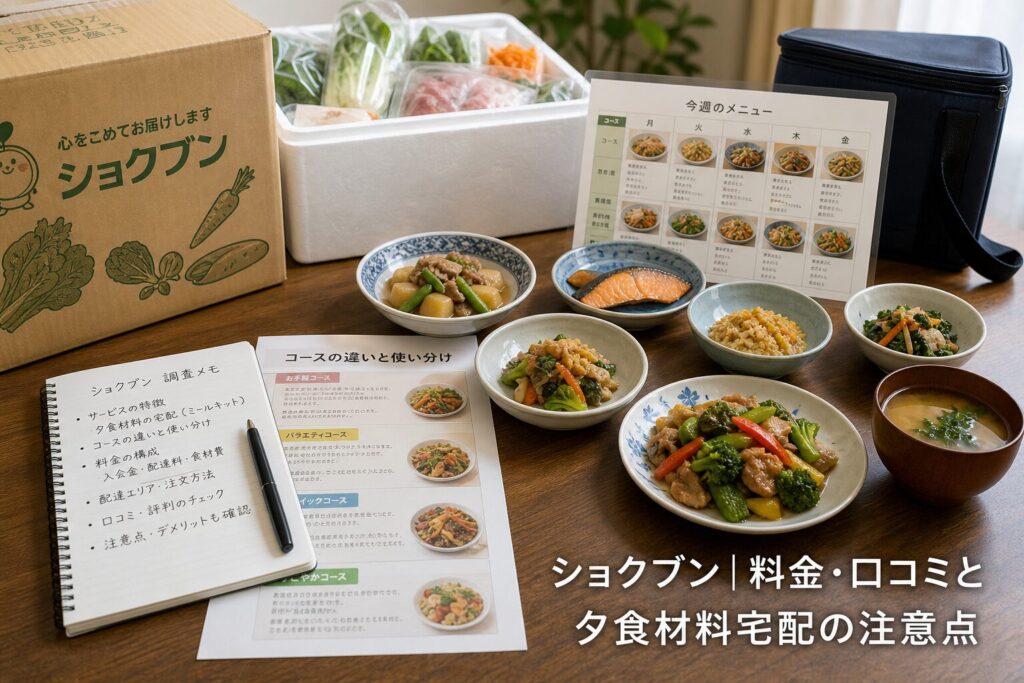 ショクブン| 料金・口コミと夕食材料宅配の注意点のアイキャッチ画像