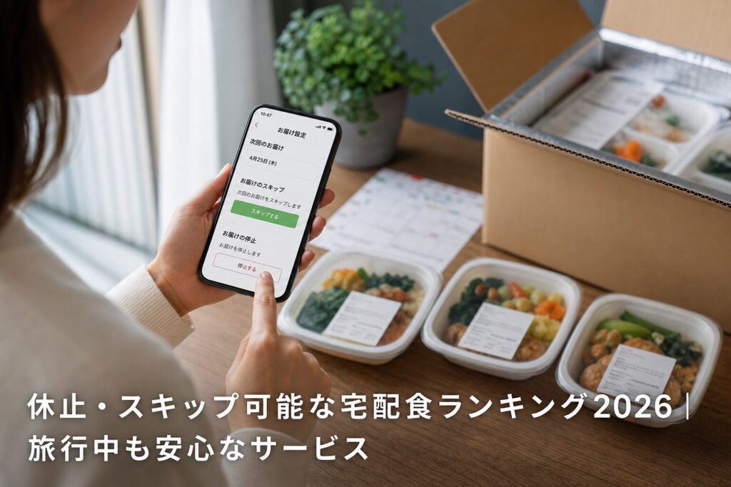 休止・スキップ可能な宅配食ランキング2026｜旅行中も安心なサービスのアイキャッチ画像