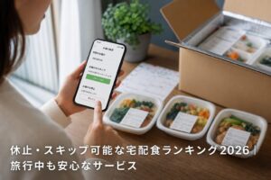 休止・スキップ可能な宅配食ランキング2026｜旅行中も安心なサービスのアイキャッチ画像