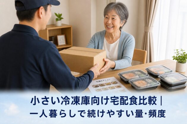 小さい冷凍庫向け宅配食比較|一人暮らしで続けやすい量・頻度のアイキャッチ画像