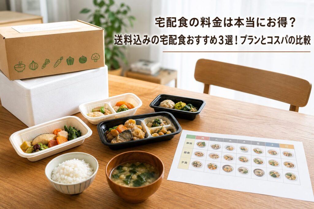 宅配食の料金は本当にお得？送料込みの宅配食おすすめ３選！プランとコスパの比較のアイキャッチ画像