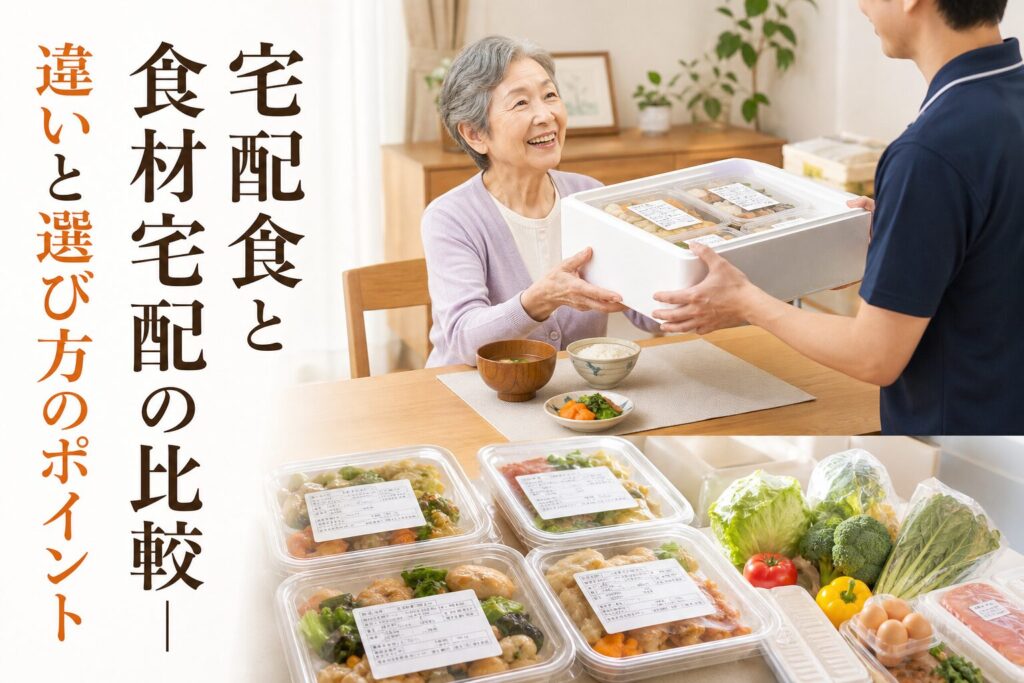 宅配食と食材宅配の比較｜違いと選び方のポイントのアイキャッチ画像