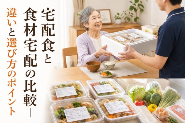 宅配食と食材宅配の比較｜違いと選び方のポイントのアイキャッチ画像