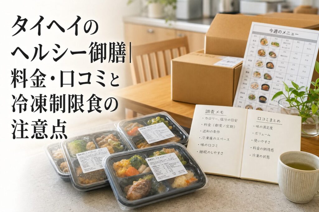 タイヘイのヘルシー御膳| 料金・口コミと冷凍制限食の注意点のアイキャッチ画像