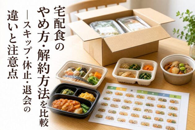 宅配食のやめ方・解約方法を比較｜スキップ・休止・退会の違いと注意点のアイキャッチ画像