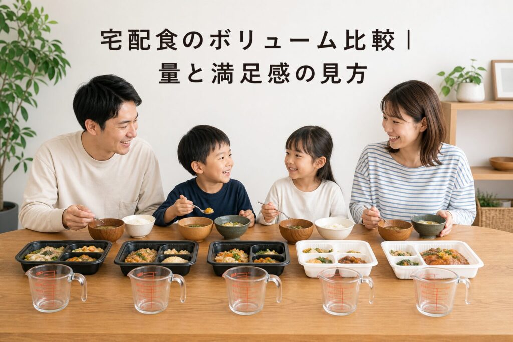 宅配食のボリューム比較｜量と満足感の見方のアイキャッチ画像