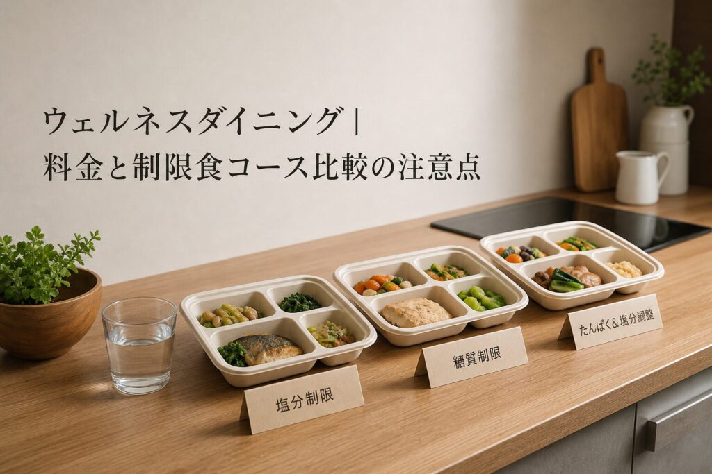 ウェルネスダイニング| 料金と制限食コース比較の注意点のアイキャッチ画像